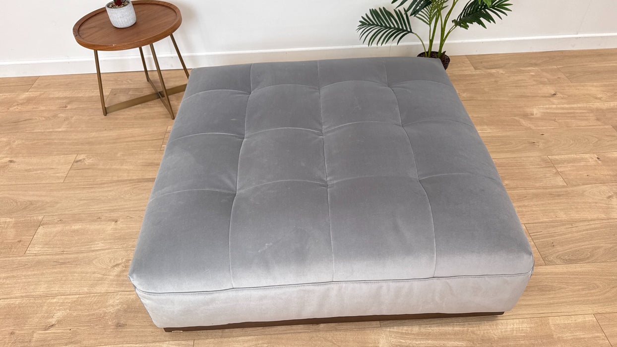 Weekend Designer Fabric Footstool  - Silver