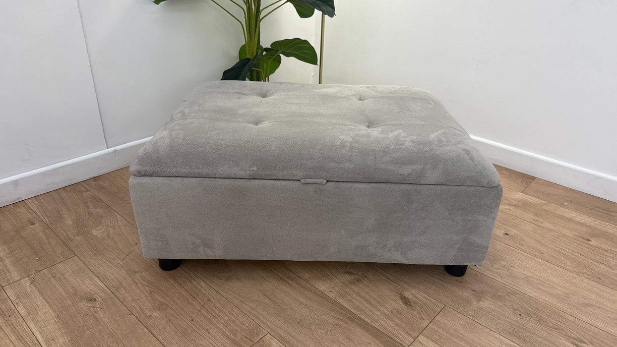 Sofology Ascot Fabric Storage Footstool in Soft Sherpa Silver