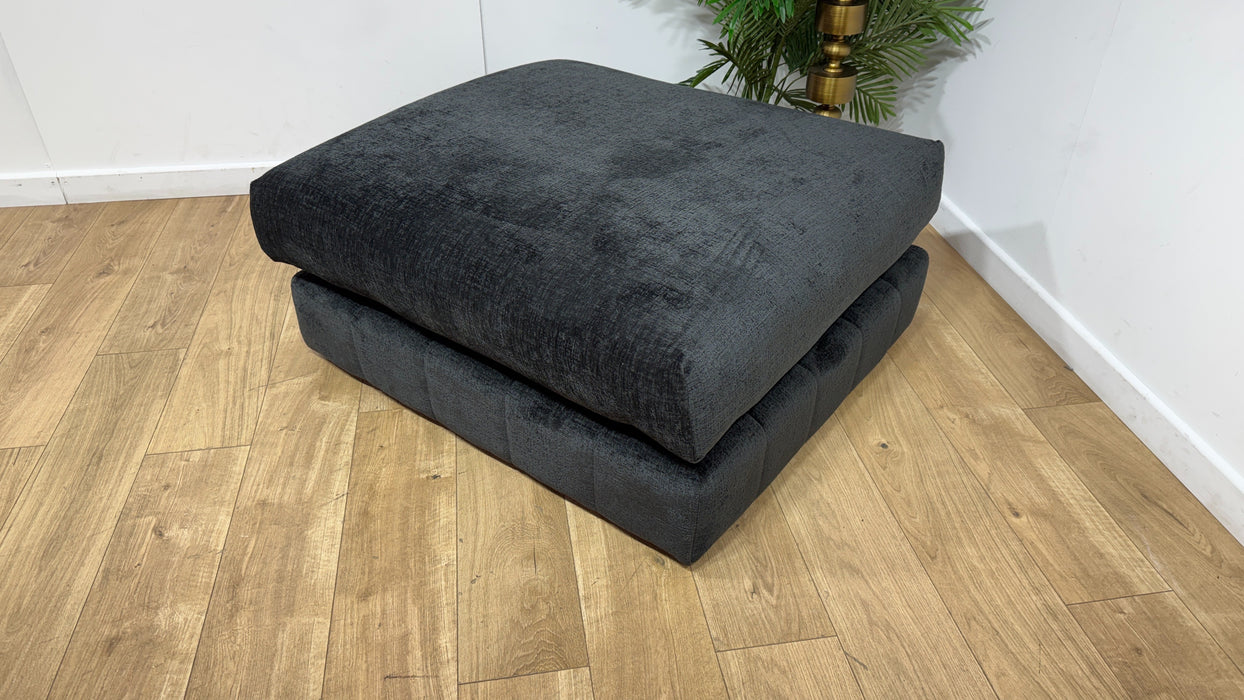 Sofology Westwood Fabric Footstool in Teddy Chenille Black