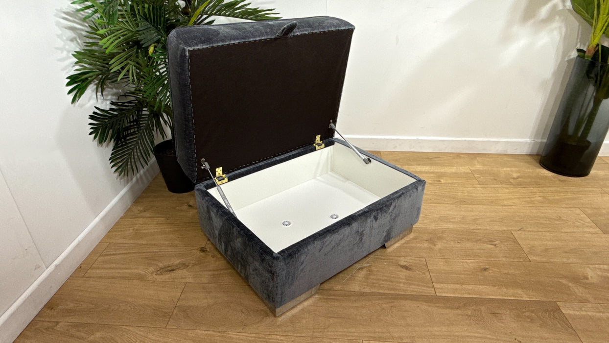 Sofology Valentina Storage Footstool in Luxury Chenille Charcoal