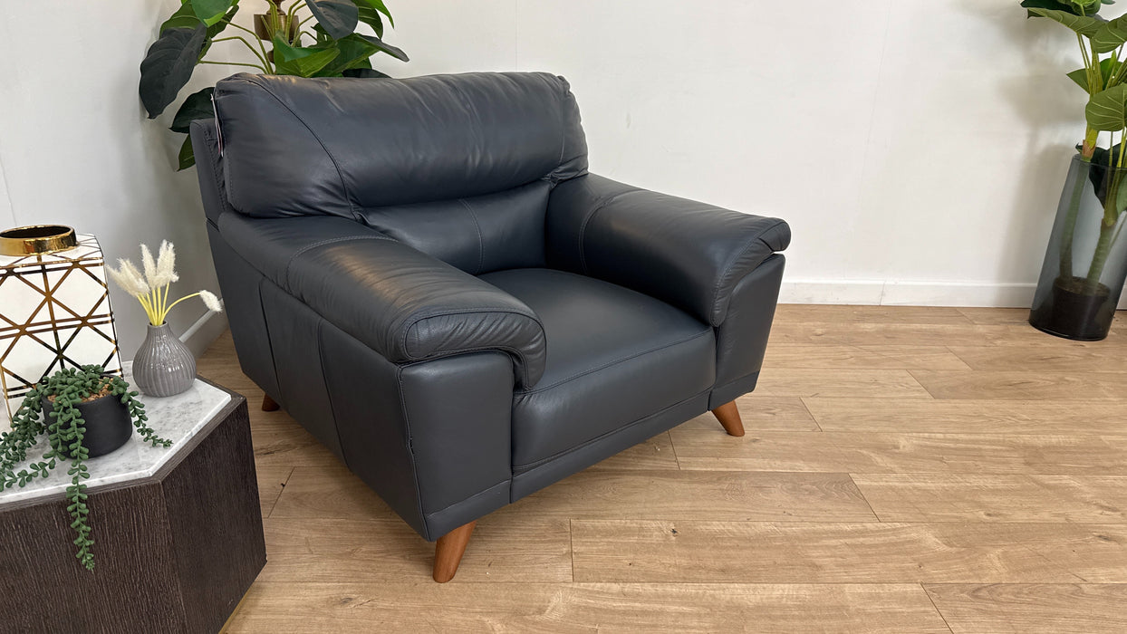 DFS Leather Chair in Navy