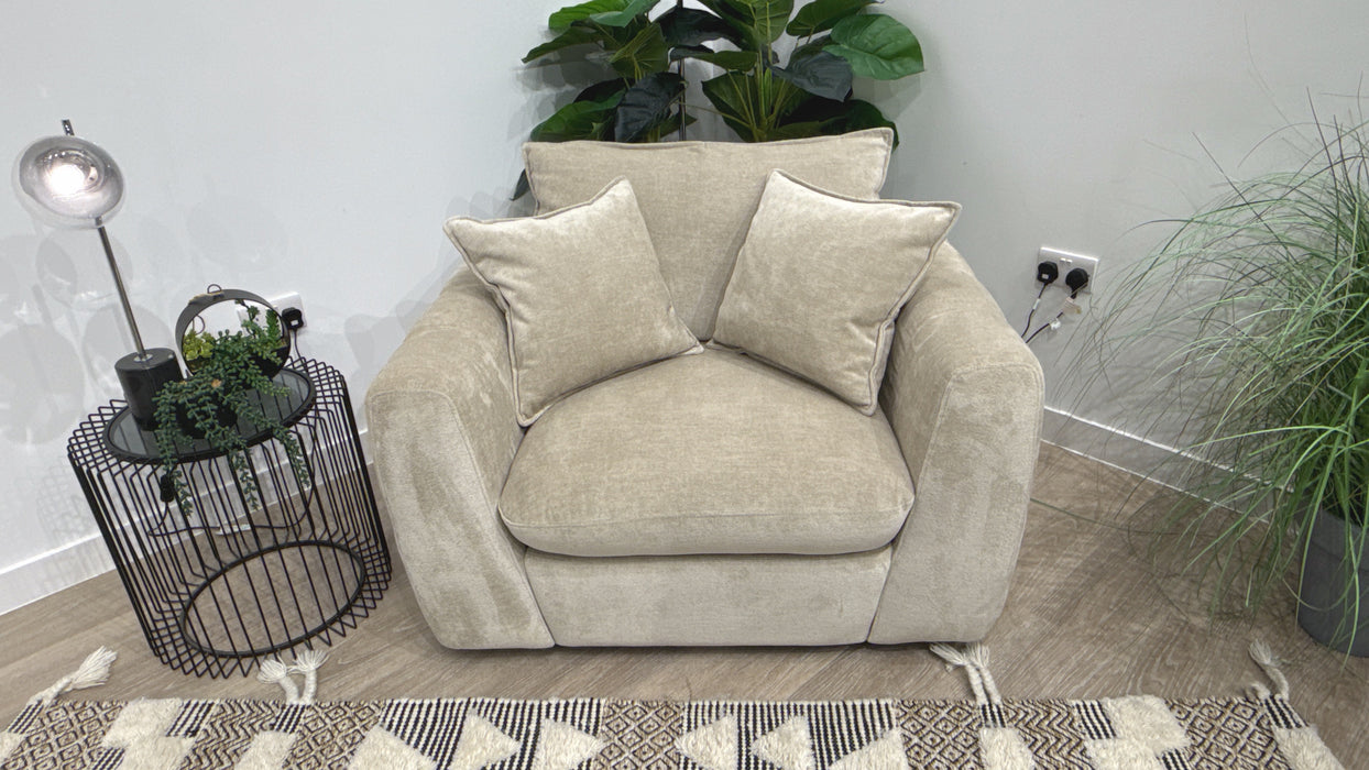 Sofology Hudson Fabric Chair in Luxury Sherpa Pebble