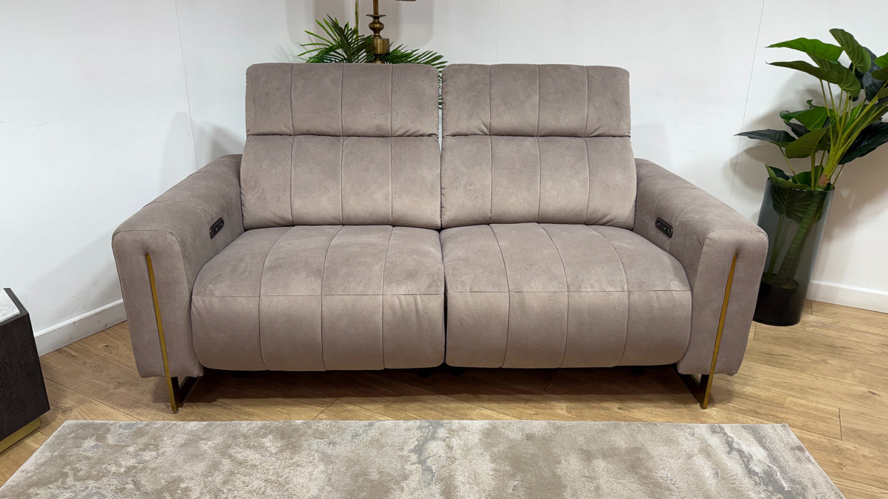 Sofology Paramount Fabric 2.5 Seater Power Recliner/Headrest in Lifestyle Flecked Nutmeg