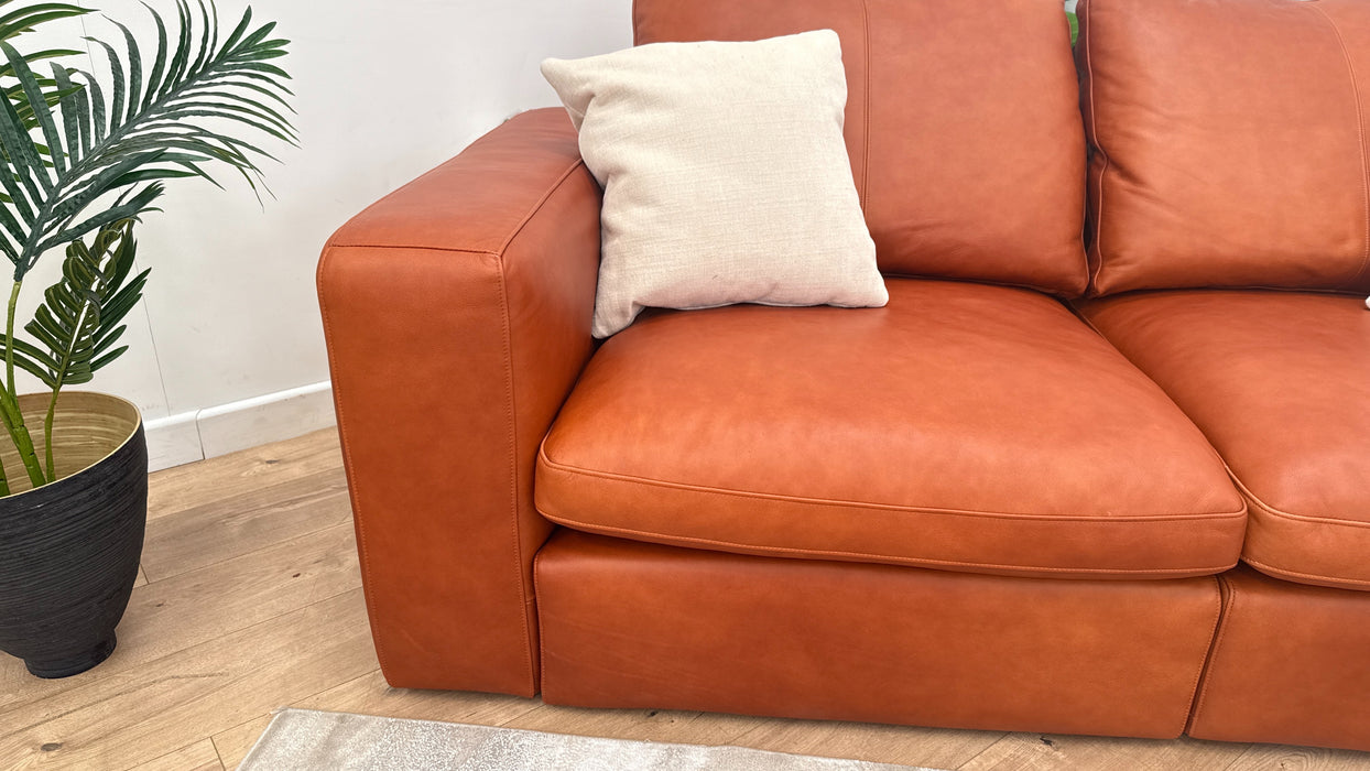 Sofology Retreat Leather 2 Seater in Amber Mix