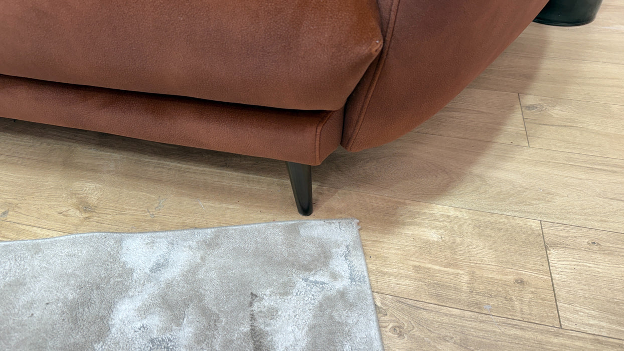Sofology Adler Fabric 4 Seater Asymmetric in Lifestyle Mottled Rust