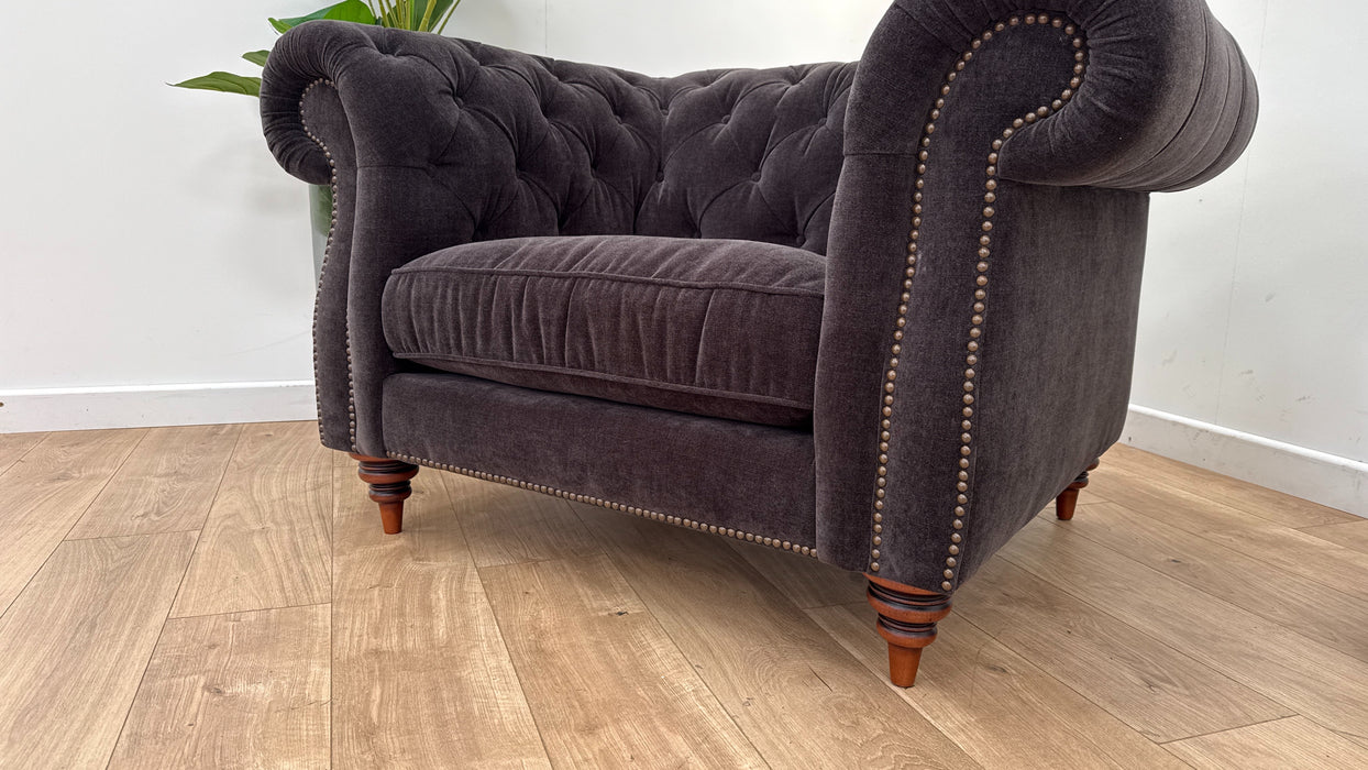 Sofology Darcy Fabric Chair in Relaxed Chenille Raisin