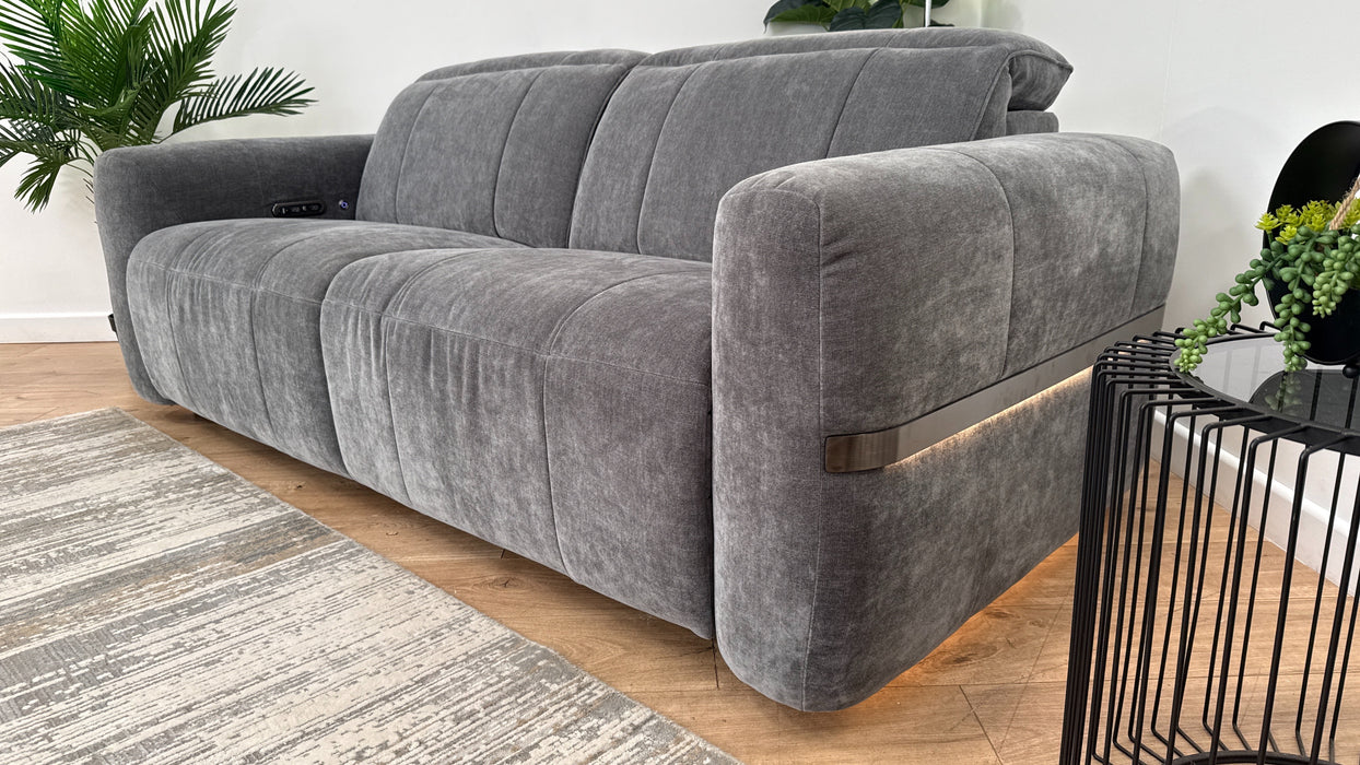 Sofology The Lumiere 2.5 Seater Fabric Sofa in Relaxed Chenille Charcoal