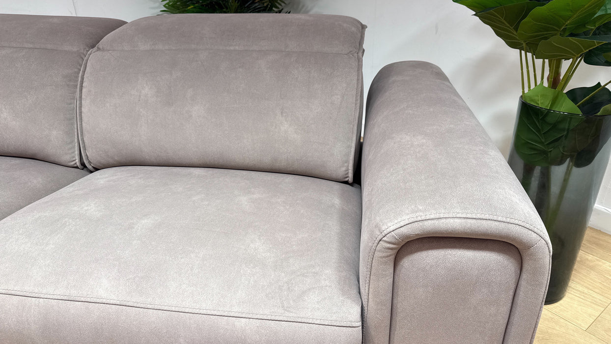 Sofology Premiere Fabric 2.5 Seater Power Recliner/Headrest in Lifestyle Flecked Nutmeg