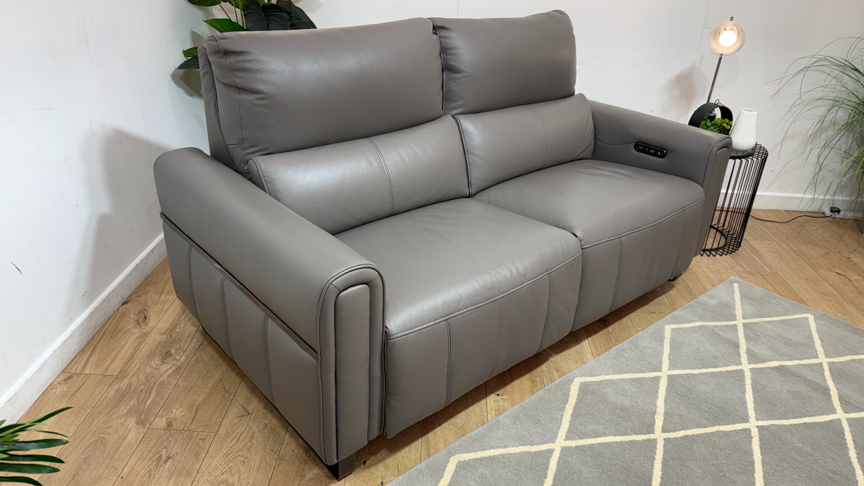Sofology Ravello Leather 2.5 Seater Power Recliner/Headrest in Trusty Embossed Elephant