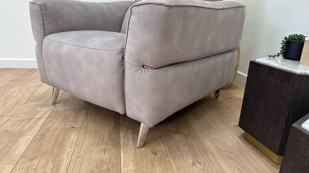 Sofology Dakota Fabric Chair Power Recliner/Headrest in Lifestyle Mottled Marble