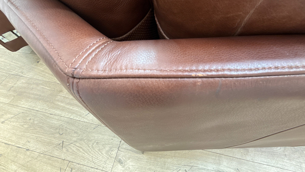 Sofology Adler Leather 4 Seater Asymmetric in Relaxed Soft Brown