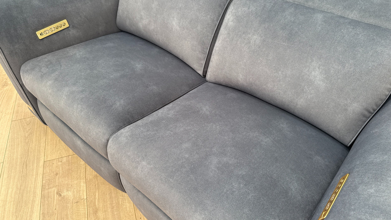 Sofology Plaza Fabric 2 Seater Power Recliner/Headrest in Lifestyle Flecked Charcoal