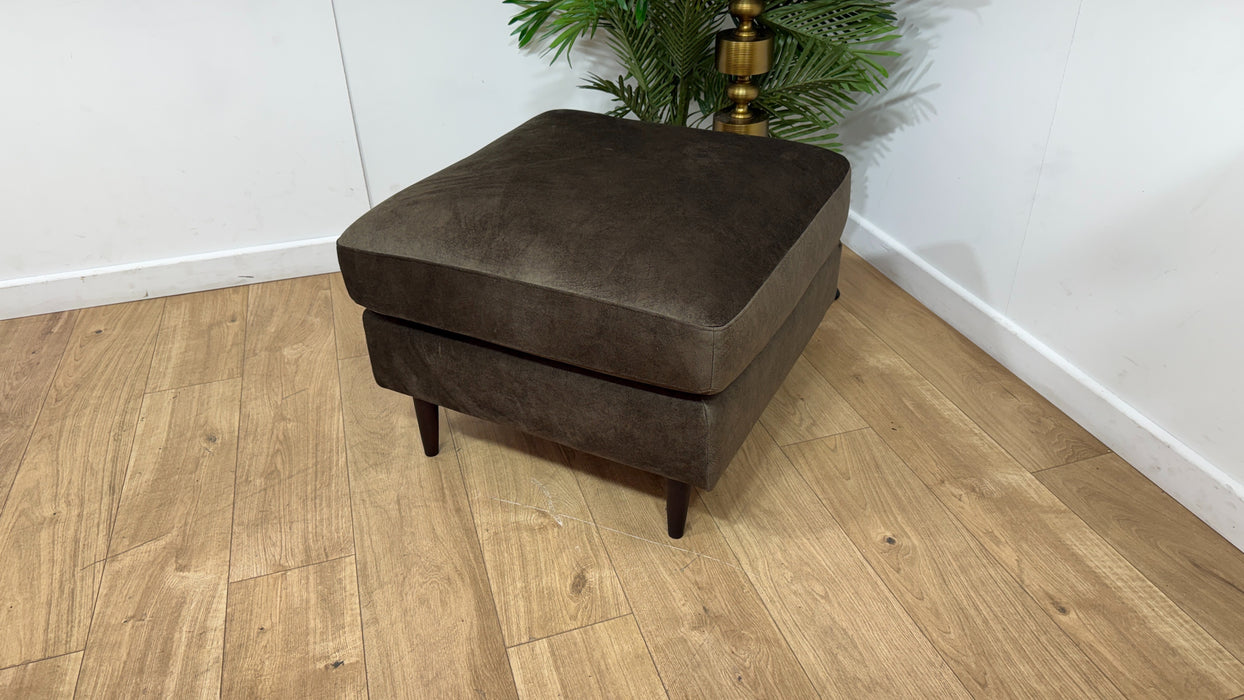 Sofology Hackney Fabric Memory Foam Footstool in Lifestyle Dapple Olive Green