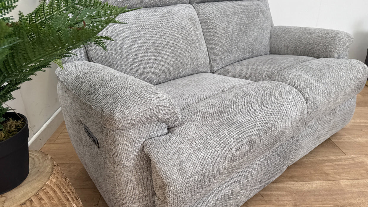 Sofology The Gracie 2 Seater Fabric Recliner Sofa in Hopsack Chenille Dove