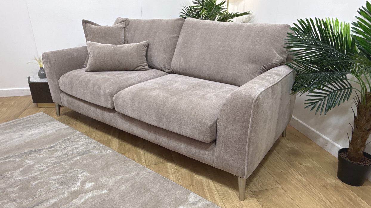 Sofology Mayfair Fabric 3 Seater Foam Seats in Soft Chenille Wicker