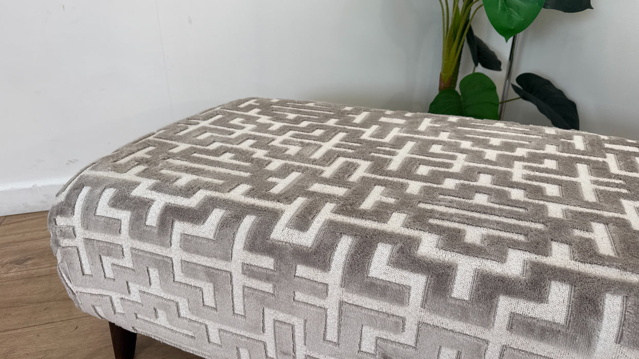 Sofology Mayfair Fabric Designer Footstool in Pebble