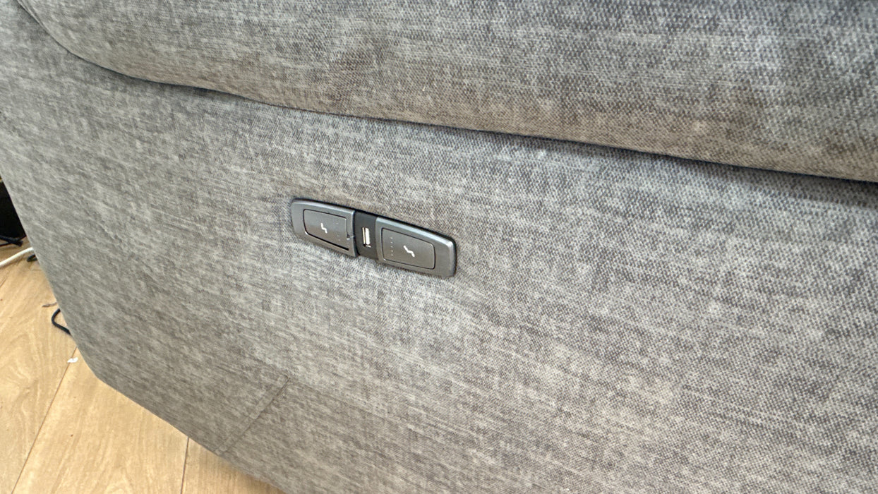 DFS Lawson Fabric Power Recliner Chair in Grey