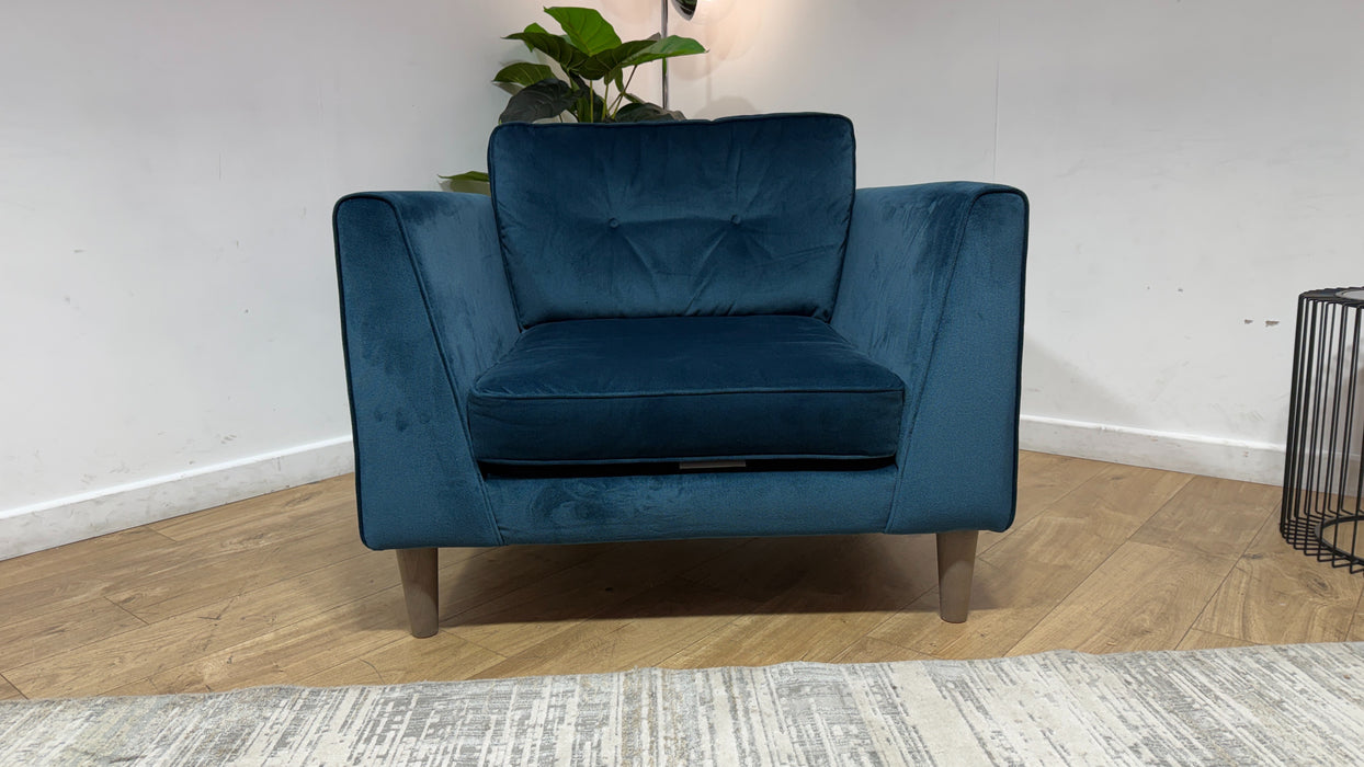 Sofology Cricket Fabric Chair in Teal Velvet