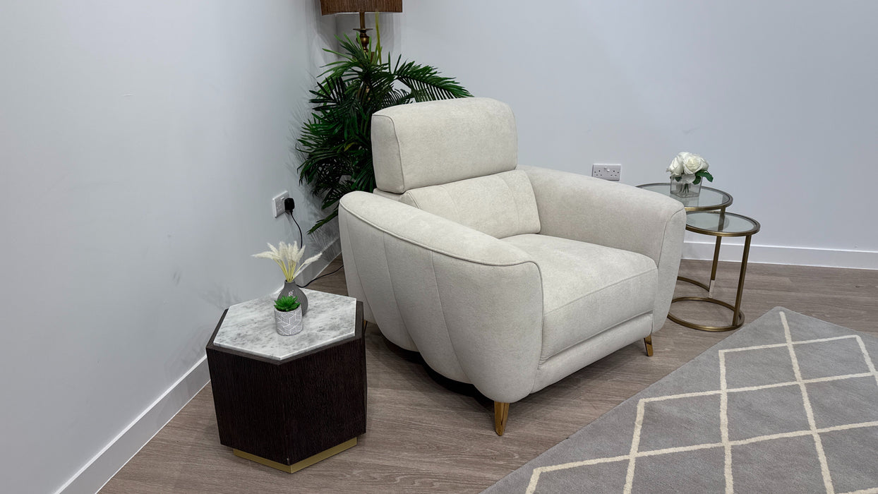 Sofology Arcadia Fabric Chair in Soft-Sherpa Linen