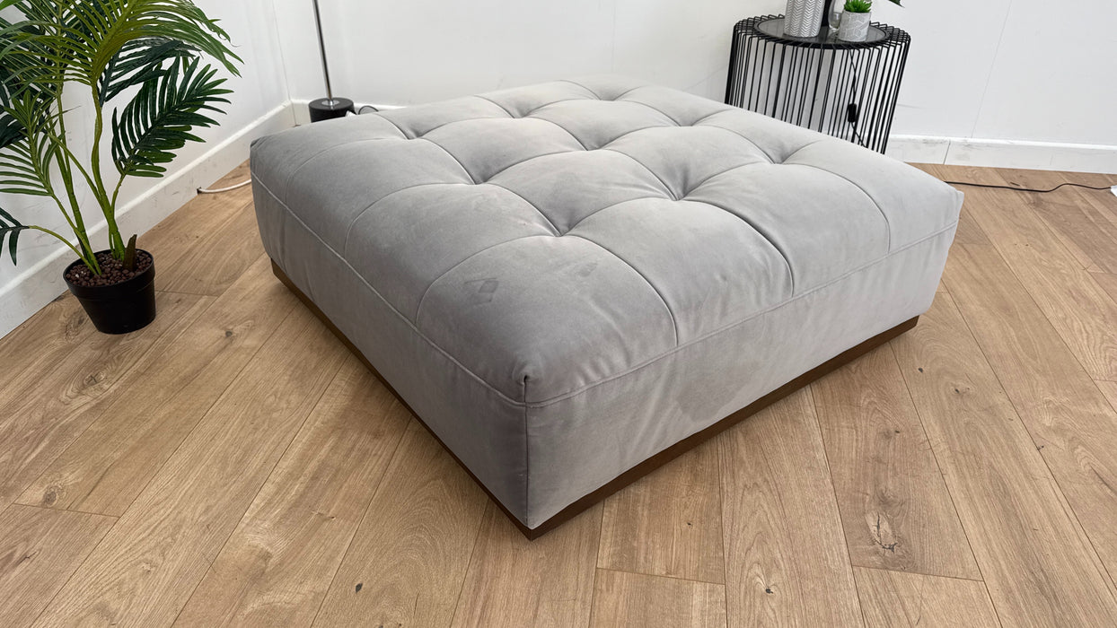 Weekend Large Footstool - Fabric - Silver