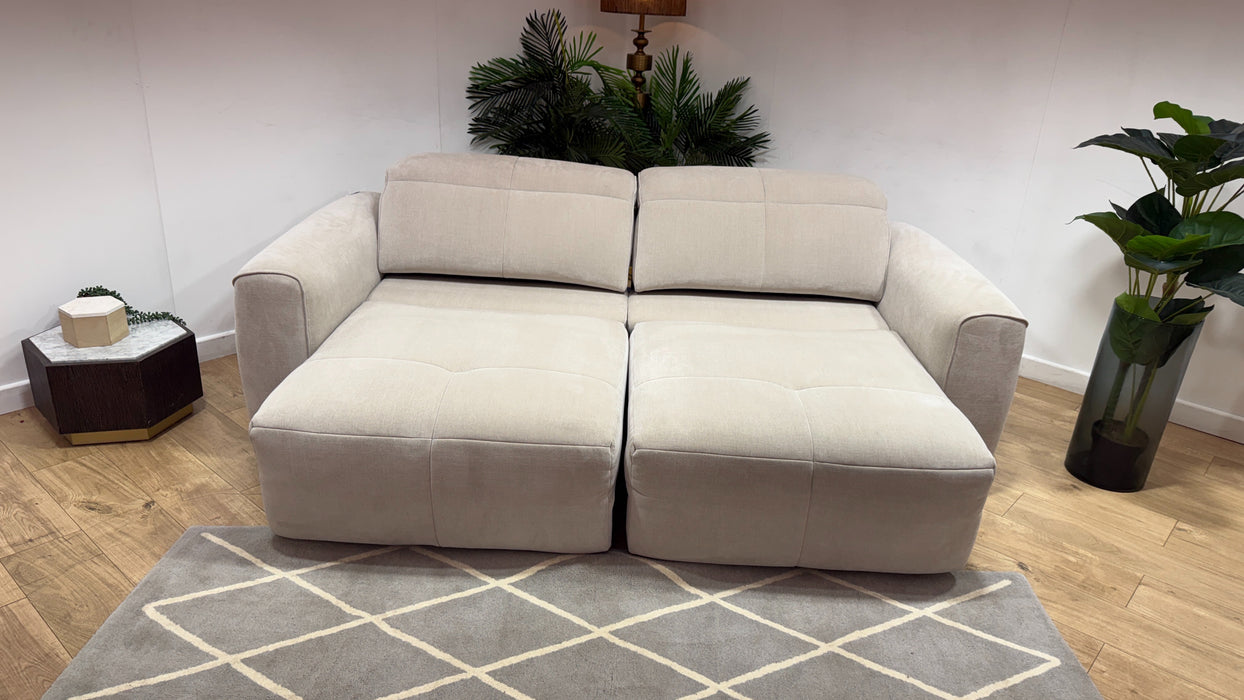 Sofology Riviera Fabric 3 Seater Motion Chaise in Relaxed Chenille Cotton