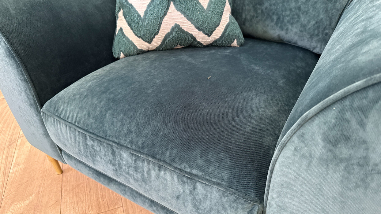 Sofology Moxie Fabric Chair in Deep Teal/Chevron Teal Mix