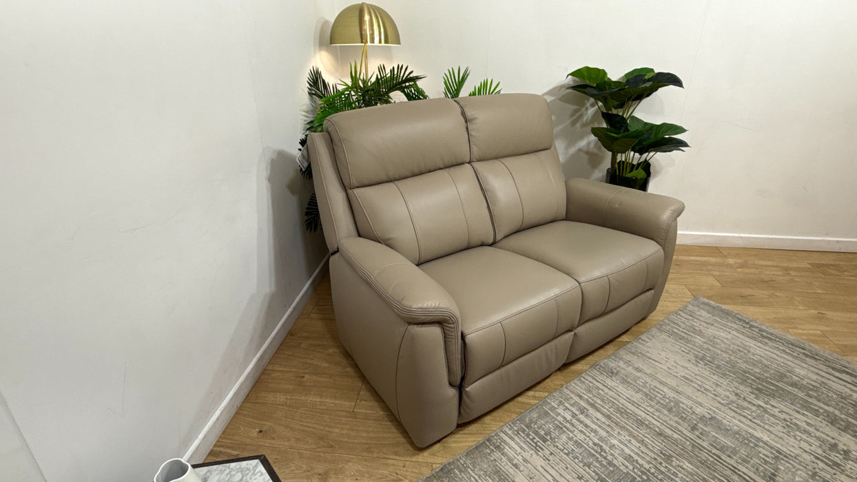 Sofology Bradie Leather 2 Seater in Trusty Embossed Stone