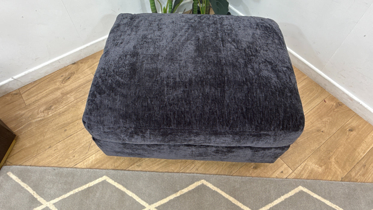 Sofology Bellagio Fabric Storage Footstool Feather Flex Filling in Chunky Luxe Chenille Ink