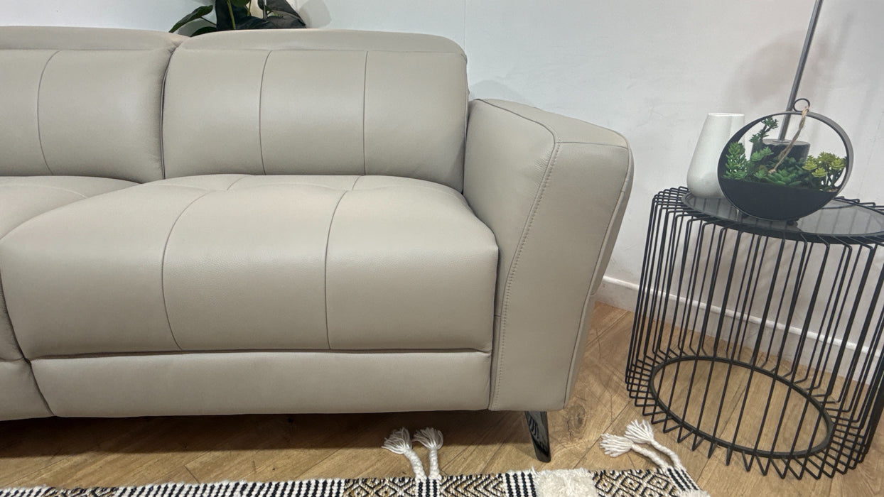 Sofology Jax Leather 2.5 Seater in Trusty Embossed Grey
