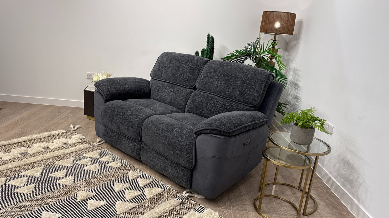 Fontaine 2 Seater Power Recliner In Navy Combination