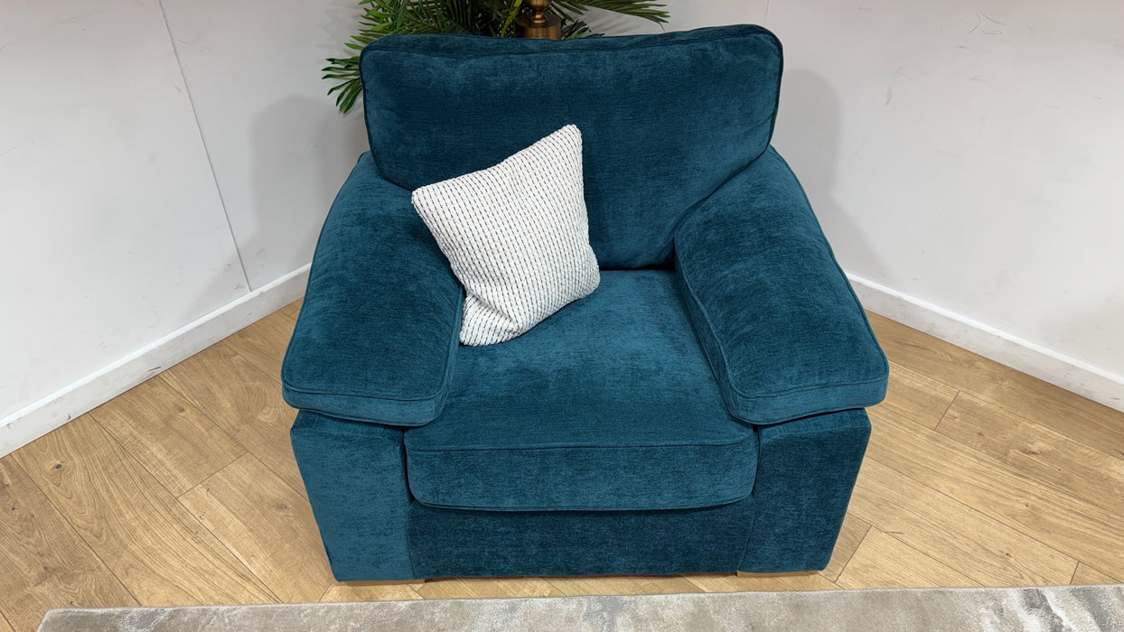 Sofology Brixton Fabric Chair in Soft Chenille Teal Mix