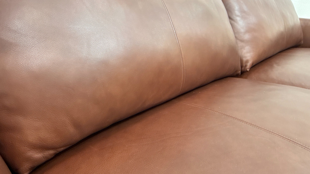 Sofology Adler Leather 4 Seater Split in Relaxed Soft Brown