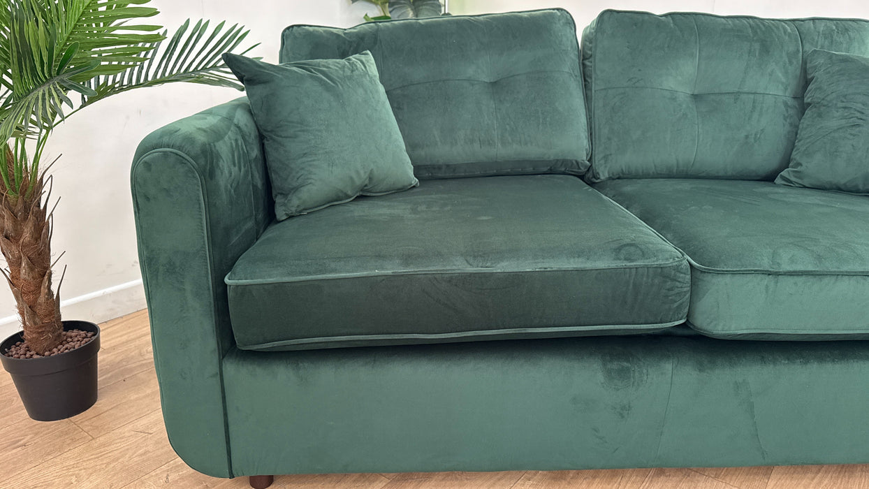 Sofology Islington Fabric 3 Seater Hypnos Deluxe Sofa Bed in Sleek Green