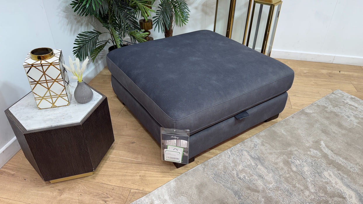 Sofology Portland Fabric Storage Footstool in Lifestyle Flecked Charcoal