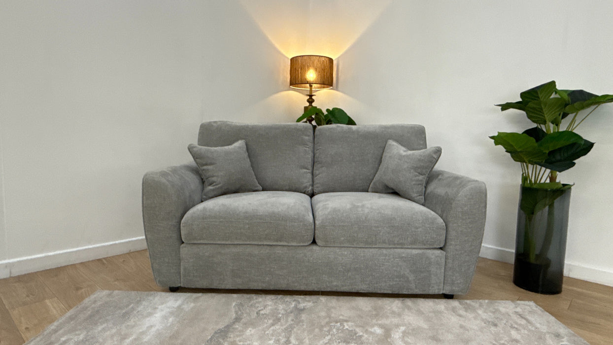 Sofology The Hackney 2 Seater Sofa Bed in Linen Look Chenille Grey All Over