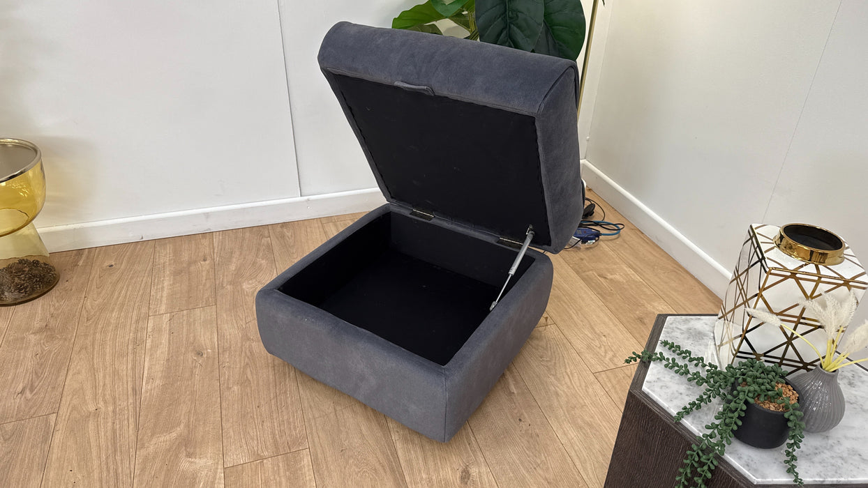 Sofology Ezra Fabric Storage Footstool in Lifestyle Flecked Charcoal