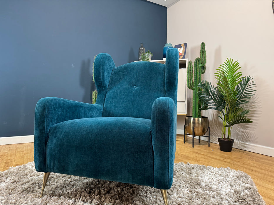 Midland Hill Fabric Wingback Chair - Chamonix Teal (WA2)