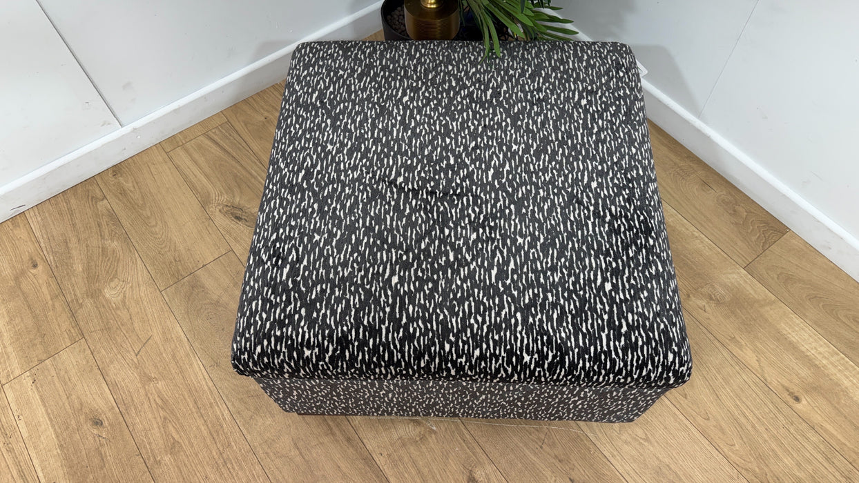 Sofology Valentina Fabric Square Designer Footstool in Design Fabric Slate