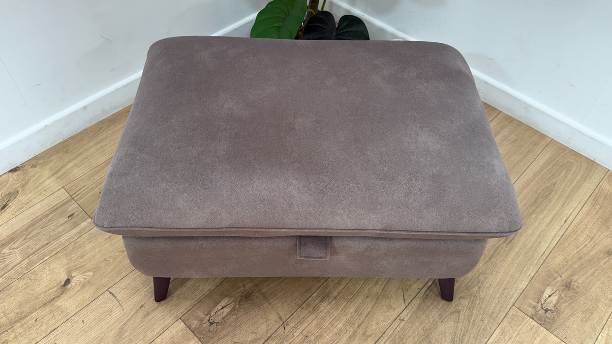 Sofology Bailey Fabric Designer Storage Footstool in Lifestyle Flecked Nutmeg