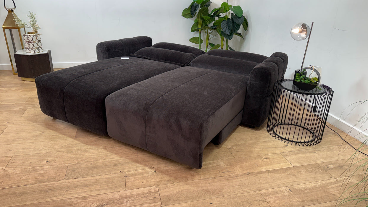 Sofology Sanctuary Fabric 3 Seater Double Power Chaise Power Motion Back in Relaxed Chenille Raisin
