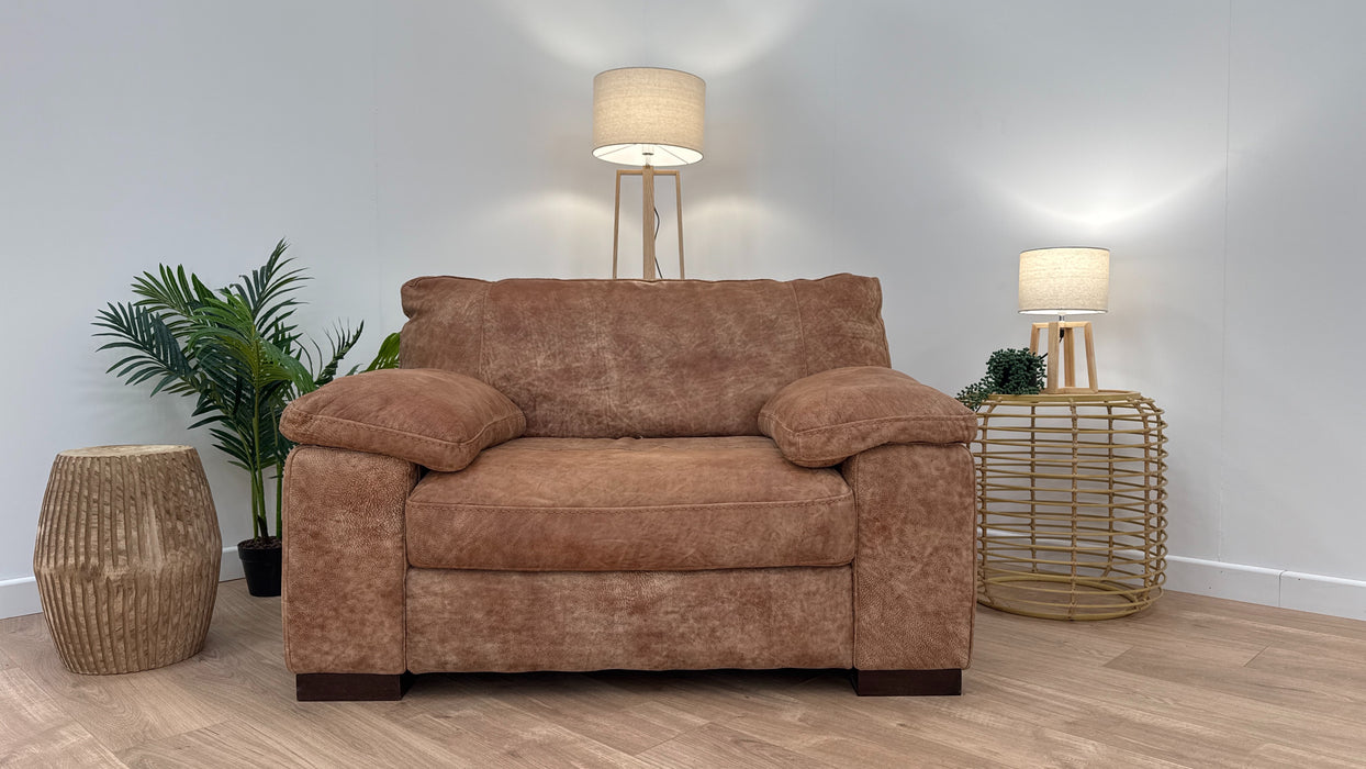 Linara 1.5 Seater - Leather Loveseat - Utah Tan