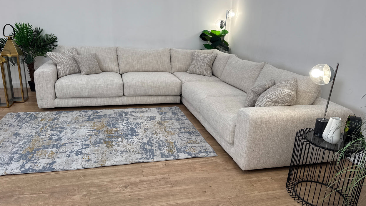 Sofology Amalfi Fabric 3 Corner 3 in Micro Flecked Boucle Natural Mix