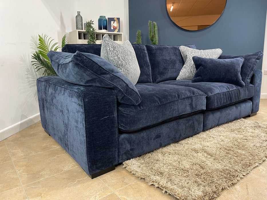 Laurent Fabric 4 Seater Split Fibre Seats - Luxury Deep Pile Chenille Denim (WA2)