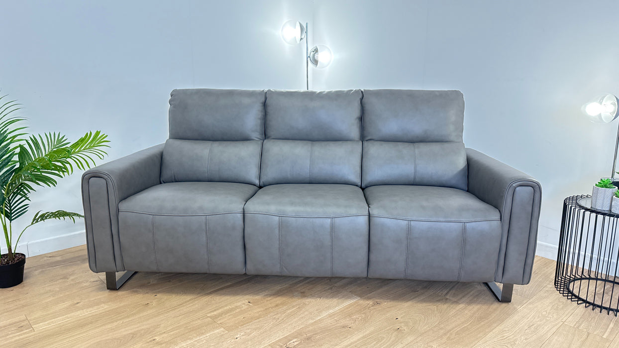 The Ravello 3 Seater - Trusty Embossed Leather Grey