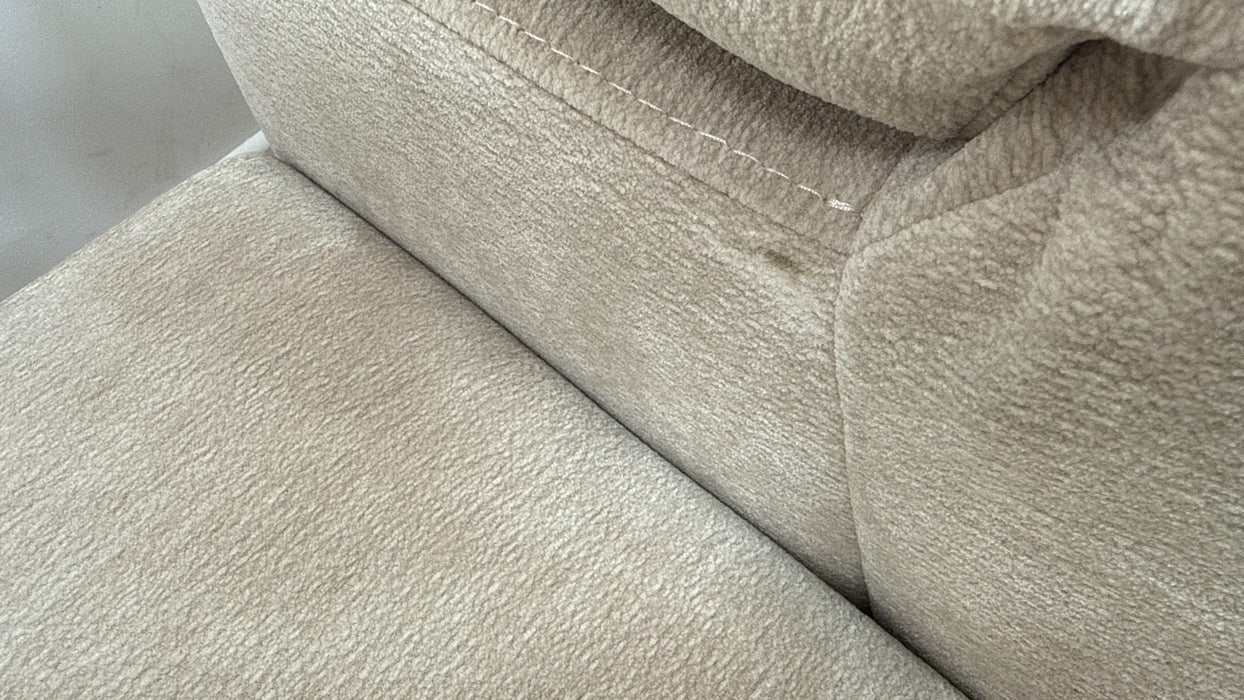 Sofology Horizon Fabric 1.5 Smart Console Corner 3 Power Recliner/Headrest Heated Seats in Textured Chenille Stone
