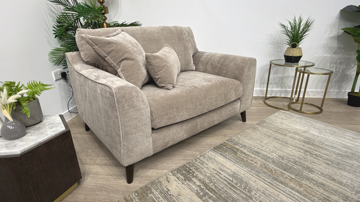 Sofology Mayfair Fabric Loveseat Foam Seat in Soft Chenille Wicker