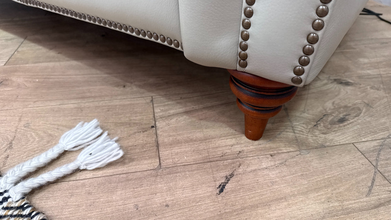Sofology Darcy Leather 3 Seater with Studs in Trusty Embossed Stone