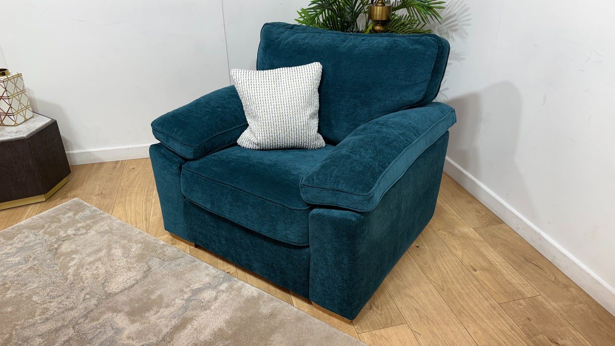 Sofology Brixton Fabric Chair in Soft Chenille Teal Mix