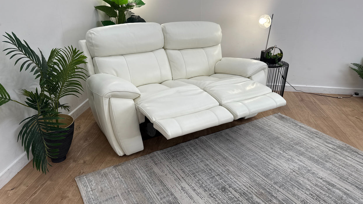 Sofology The Radleigh 2 Seater Recliner in Trusty Soft Sheen Leather White