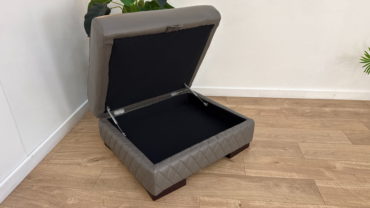 Sofology The Firenze Leather Designer Storage Footstool in Trusty Embossed Elephant